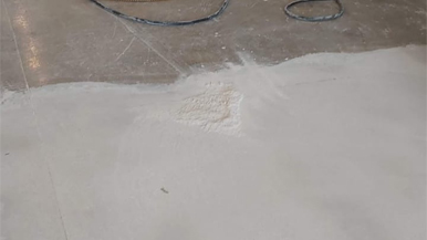 Antes del pulido de concreto