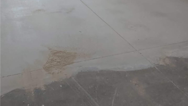 Antes del pulido de concreto